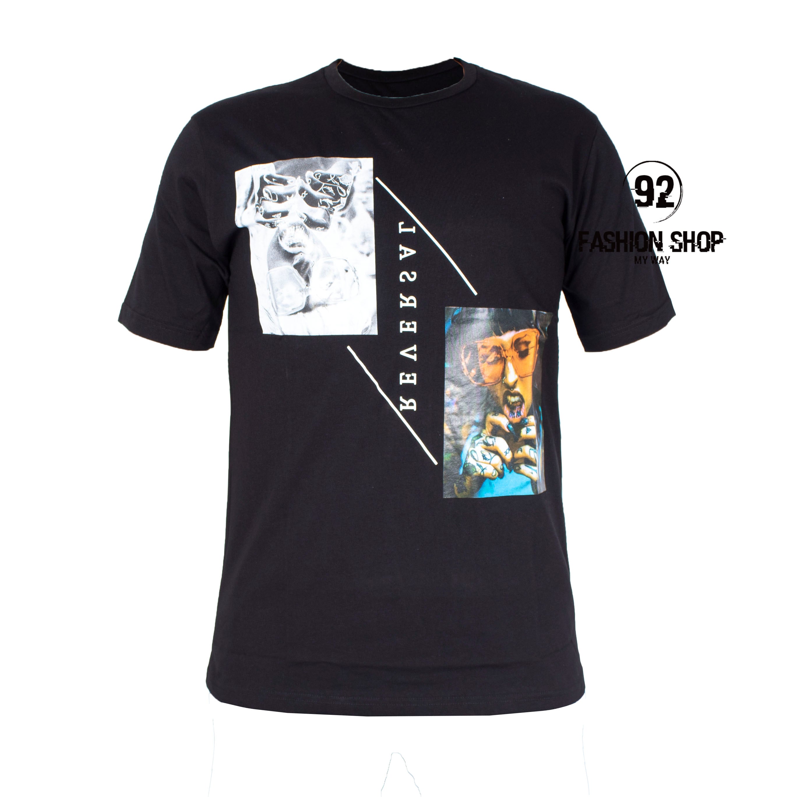 T-shirt Uomo Reversal Con Stampa e Scritta Frontale Art. Ts47