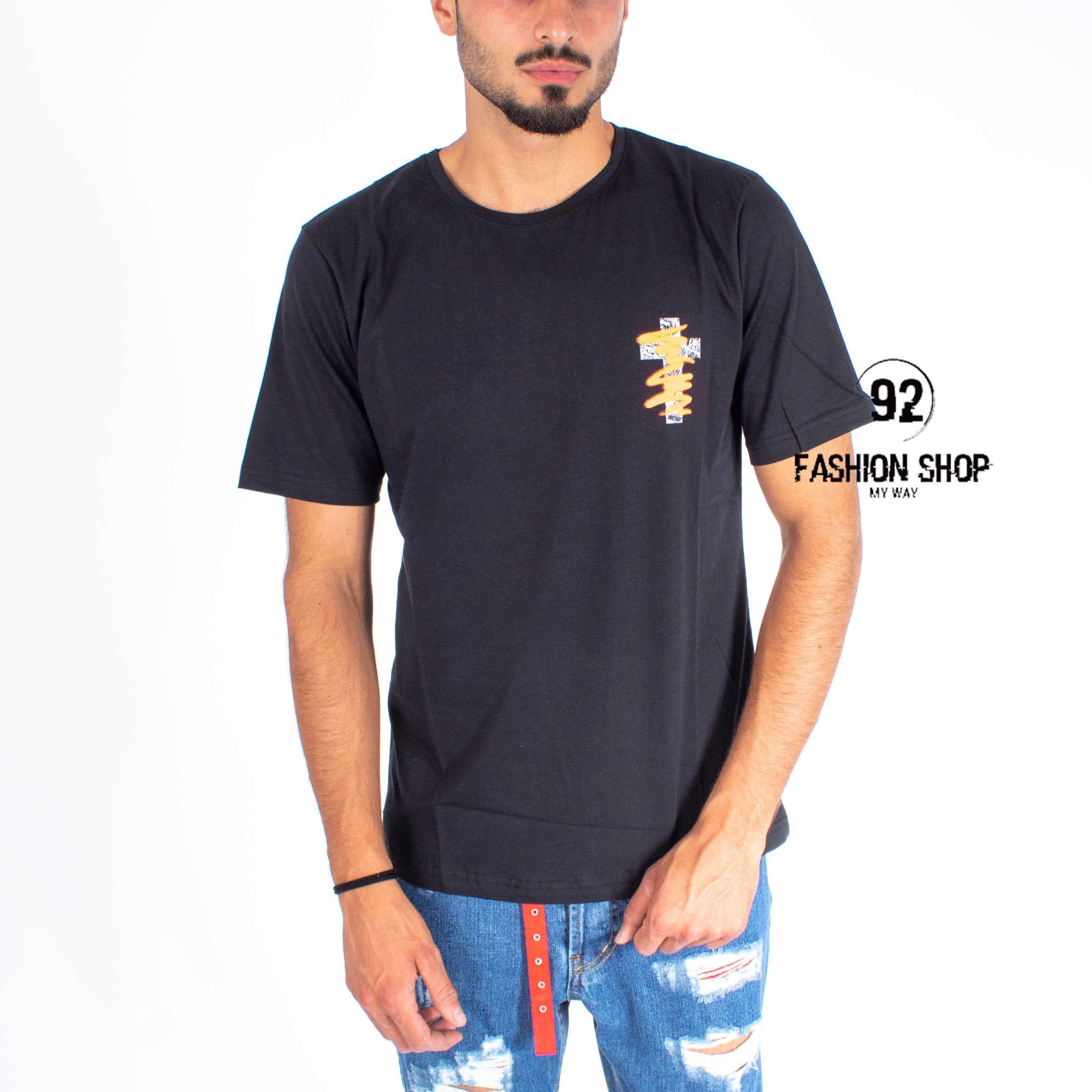 T-Shirt Uomo Stampa Retro BlacSvnday Con Pittura Art. Ts64