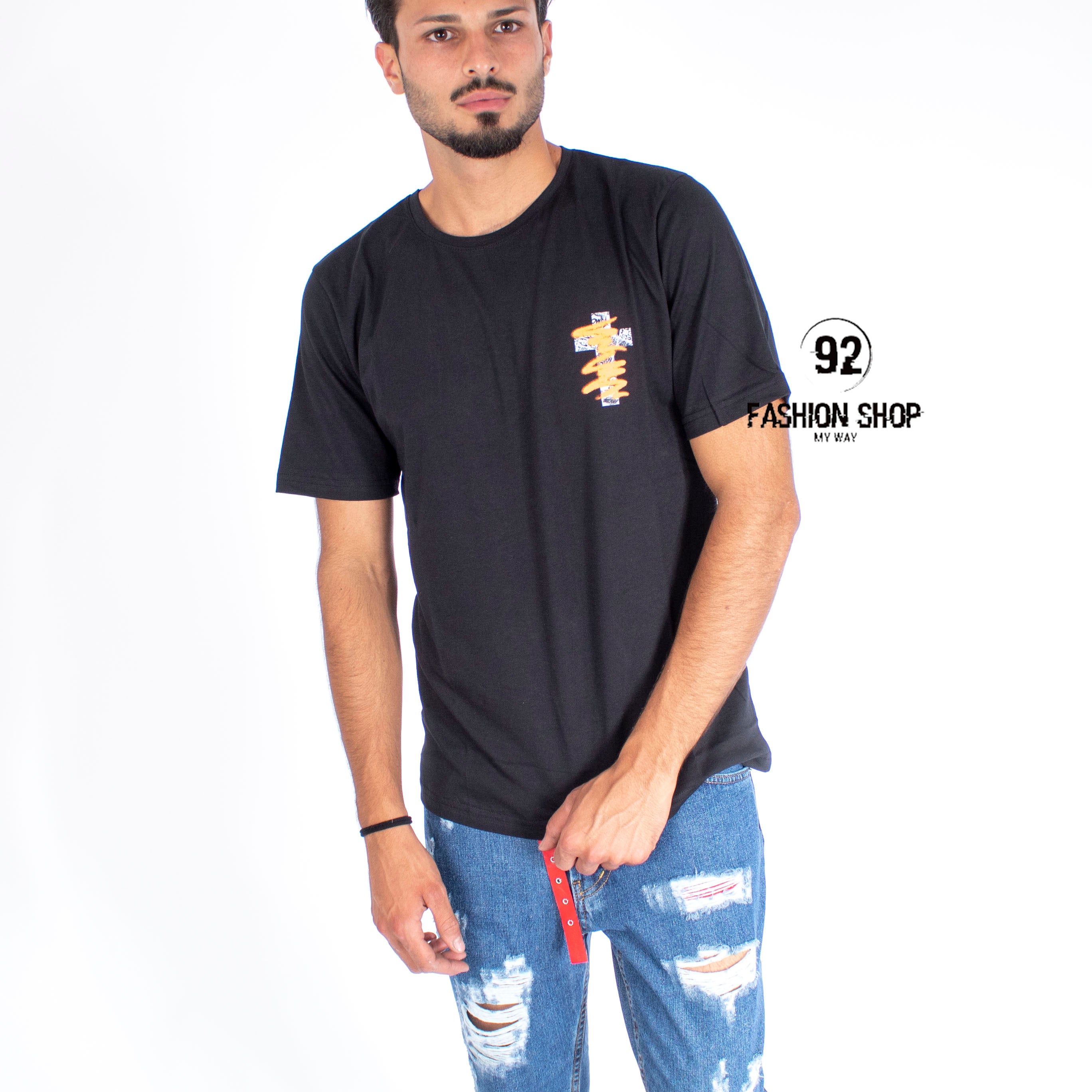 T-Shirt Uomo Stampa Retro BlacSvnday Con Pittura Art. Ts64