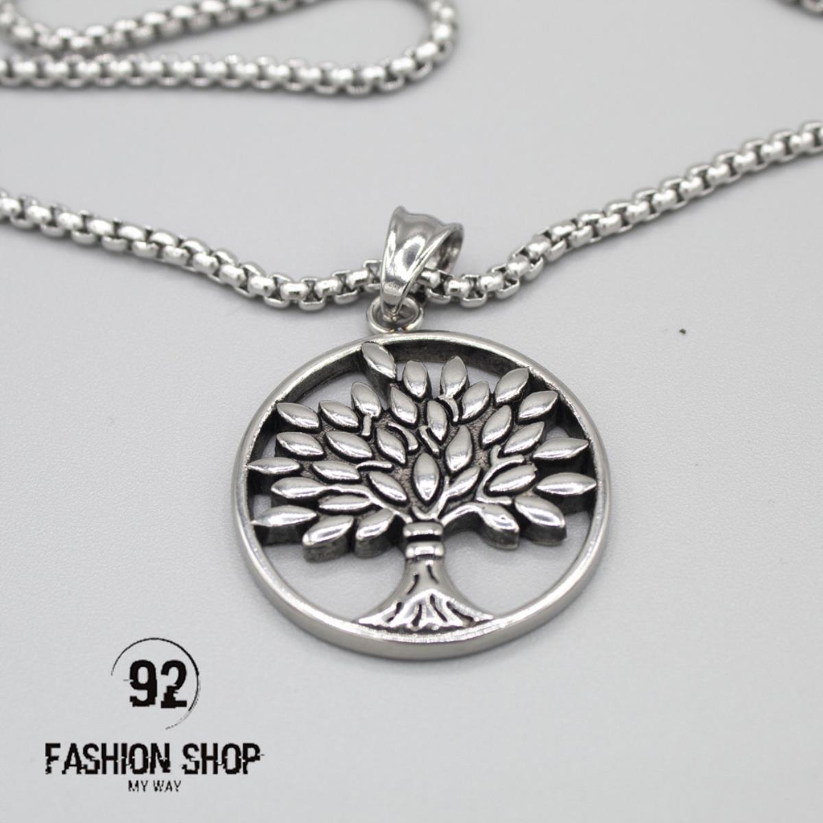 COLLANA IN ACCIAIO ALBERO DELLA VITA