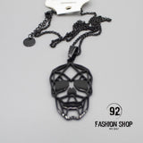 COLLANA ACCIAIO INOX TESCHIO MESSICANO NERA