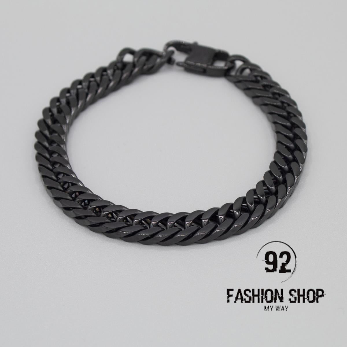 BRACCIALE UOMO IN ACCIAIO NERO